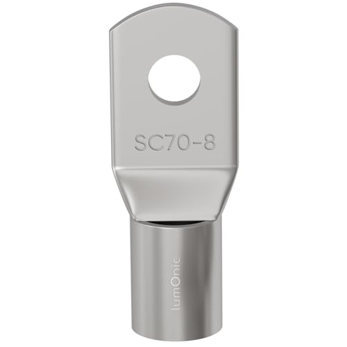Lumonic 1x capocorda tubolare 70mm² M8 I capocorda a crimpare 70mm2 nudo SC70-8 capocorda ad anello 70mm², capocorda ad anello 70mm² I capocorda, capocorda ad anello