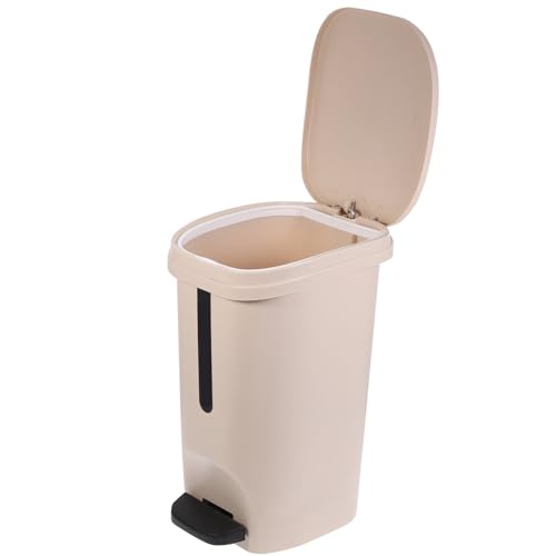 Bote de basura con pedal 10 L estilo nórdico Khaki