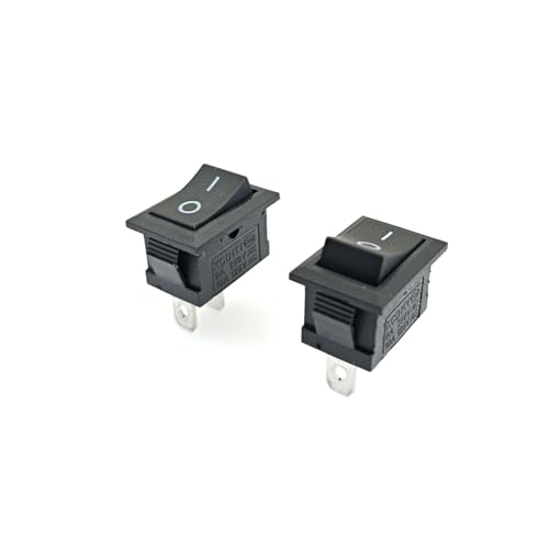JZK 2 Stück Ein/Aus Rechteckiger Mini-Wippschalter, 2 Positionen SPST 2-poliger Schnappschalter 6A 250V/10A 125V AC für Haushaltsgeräte im Auto, Auto, Boot