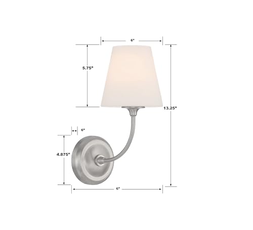Image of Crystorama Libby Langdon Sylvan 6'' Brushed Nickel Sconce