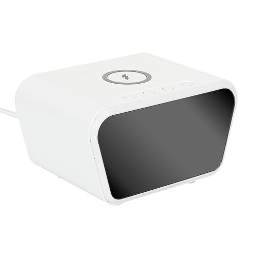 Be Mix - HT2163, Reveil Chargeur Induction 10W, pour Android'et iPhone, Fonctionnalités Pratiques: Alarme, Calendrier, thermomètre, Raccordement USB-C :...