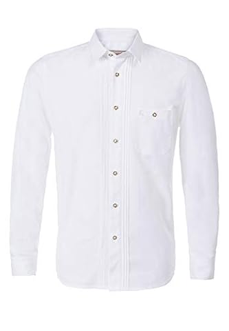 Stockerpoint Koszula do stroju ludowego OC-Mike | biała z kołnierzem kent | Regular Fit, biały, XL