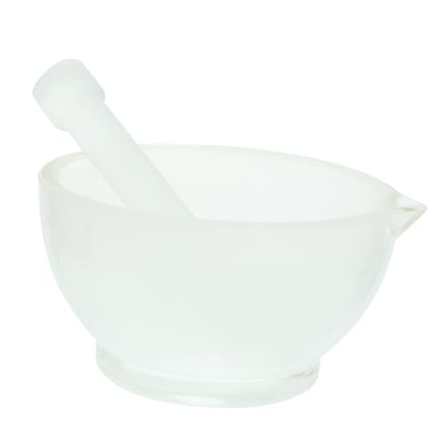 GRIRIW Pill Pestle Set Glass Spice Pestle Medicine Grind Bowl Portable Random Style