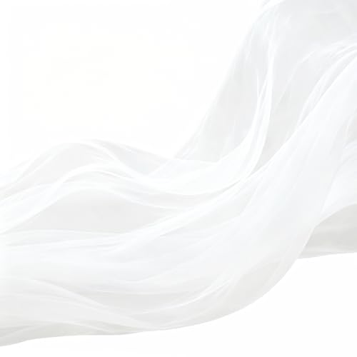 Weicher Organza Tüllstoff 160cm x 3 Meter/5M/10M Transparenter Netzstoff Dekostoff Zum Nähen Für Hochzeit Party Torbogen Kleid Tüllrock Schleier Und DIY Deko (Weiß 160cm x 3 Meter)