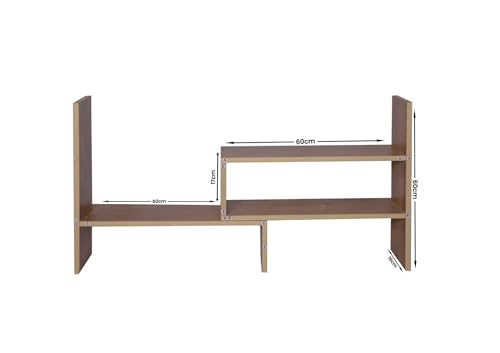 Image of SBF Furniture Wooden Bookcase for Home Office and Library Engineering Wood Space Saving Bookrack Freestanding Books Holder Stylish Book Organizer (Square 3 Step) (Yellow) DIY(Do-It-Yourself)