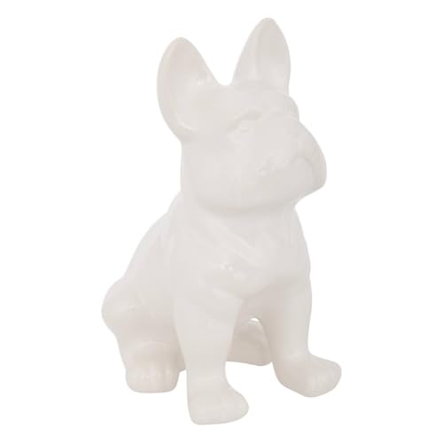 Statuette Bulldog céramique blanche figurine décorative maison 12cm