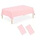 JCTHKUKU 2 Pack Plastic Pink Tablecloths Disposable Table Covers 54"" x 108"" Baby Pale Pink Pastel Table Cloths for Parties Bridal Shower Engagement Wedding Birthday, TB18-Pink02