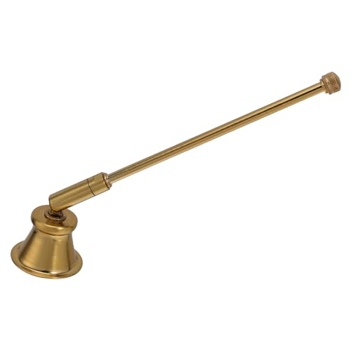 DECOMELODY Apagavelas Vintage de Metal Mango Largo Extintor de Mecha para Velas Aromaterapia Accesorio Seguro para Apagar Velas en Hogar y Decoración Diseño Retro Cobre