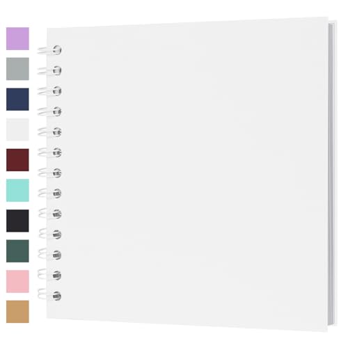 Catálogo para Comprar On-line Creación de álbumes de recortes disponible en línea para comprar. 49 Scrapbook Álbum de Recortes de 17.78x17.78 cm con Papel Kraft de Tapa Dura Álbum de Fotos 20 Hojas Libro de Recuerdos para Familia Boda Bebe, Blanco