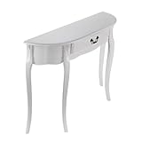 Rangement pratique avec tiroirs : Dotée de tiroirs pratiques et élégants, la console demi-lune en bois permet de ranger clés, lettres et petits objets, pour une entrée ou un salon toujours propre et organisé.