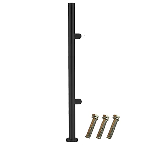 Support de poteau noir 95cm pour balustrade de balcon et escalier