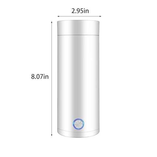 Tetera eléctrica portátil de acero inoxidable 400ml blanca miniatura 5