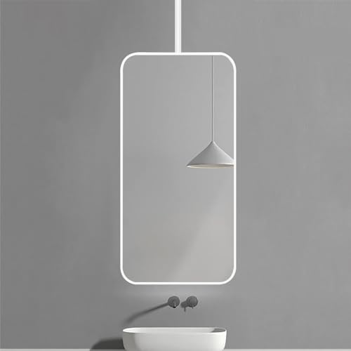 Miroir de salle de bain suspendu flottant pour un rasage et maquillage net