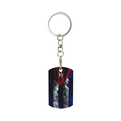 NIENIE Smoke Style Flag Of Cuba Keychain for Men Women