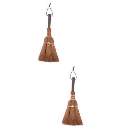 Ipetboom 2 Pcs Natural Paddle Broom Multi-Functional Small Whisk Broom for Household Cleaning