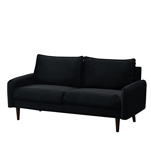 INSTORY Velvet Sofa Mid-Century Modern Couch with Wooden Legs for