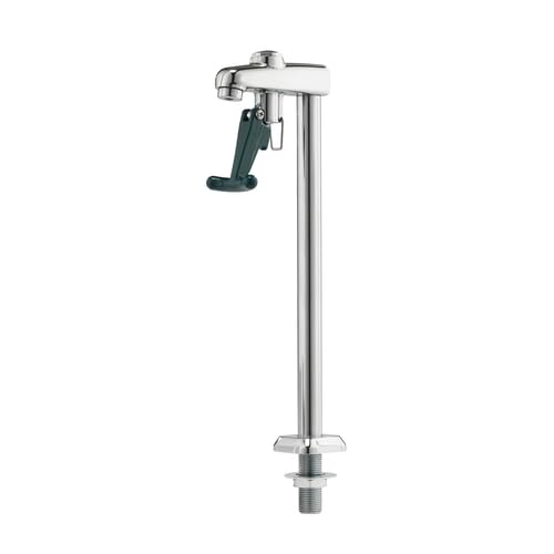 FSE 373-KR-16-137L Royal Series Push-Back Pitcher Filler, Deck Mount Glass Filler, Continuous On Latch, 10"H Spout, 1/2" NPS Male Inlet, Green Push-Back Arm, Low Lead Compliant, 1 Pack