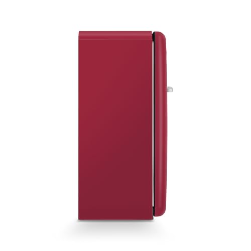 Image of Smeg Retro Style FAB28 50s Style Refrigerator, Right Hinge, Ruby Red, Matte Finish - 9.93 Cu. Ft. - Made in Italy