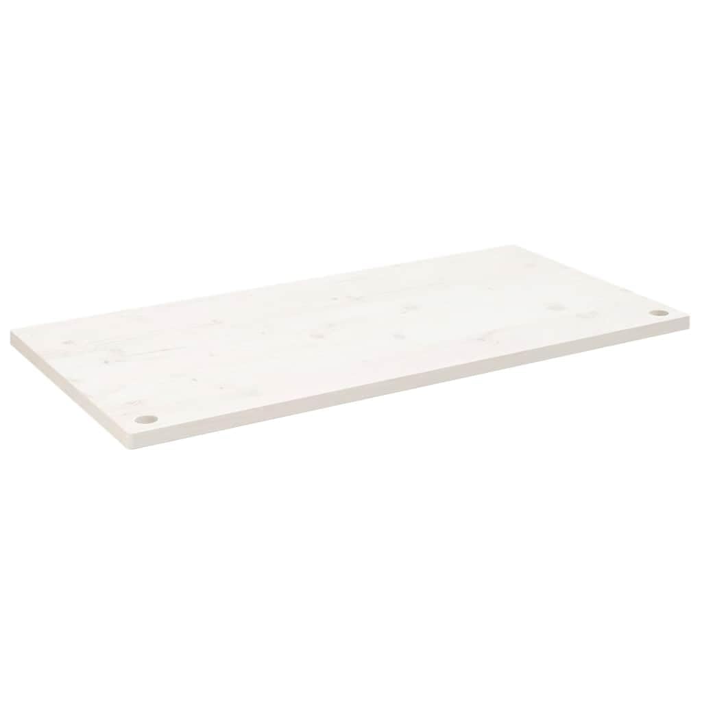 vidaXL Tablero de Escritorio Madera Maciza Pino Blanco 110x55x2,5 cm, Superficie de Escritorio de Madera, Tablero de Mesa, Tablero de Escritorio de Oficina