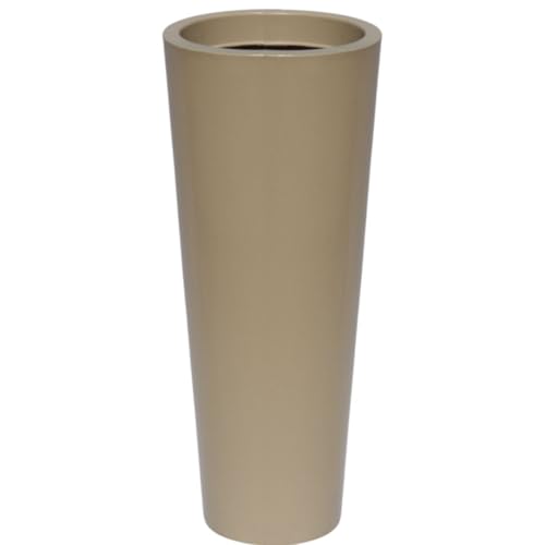 Vaso para plantas grande polietileno moderno liso decorativo (Beg...