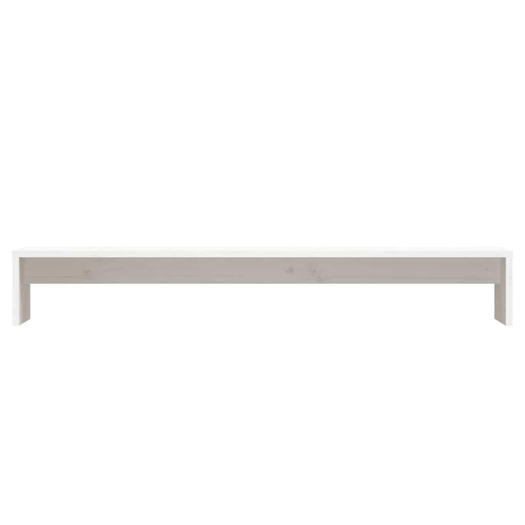 Support moniteur blanc 100 x 27 x 15 cm bois massif pin