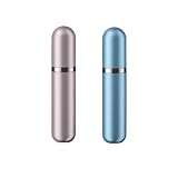 Lammcou Parfümzerstäuber 5ml für Unterwegs, Leere Parfum Zerstäuber Reise auslaufsicher Aluminium, Mini Parfumflasche tragbar für Handtasche Kosmetiktasche Alltag Reise Date (Golden Pink + Blue)