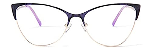 Krooway Cat Eye Blue Light Blocking Glasses Metal Frame Anti Glare Glasses for Women, Clear Computer Glasses Non Prescription