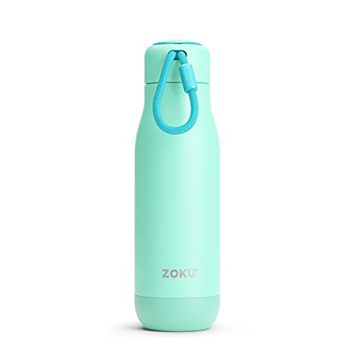 Image of Zoku Powder Coated Bottle, Black | 18oz, Double Walled Vacuum Insulated - Aqua