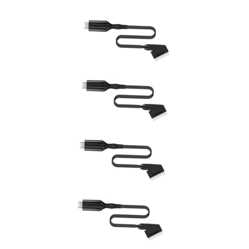 VILLCASE 4 Piezas Convertidor de Video Scart Adaptador de Audio y Video con Cable USB para Dispositivos Televisores y Proyectores Soporte para Instalación Eficiencia Energética