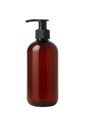 Image of Prakash 500ML Amber Bottle (Pack of 3) Empty Plastic Trophy Pump Bottles Dispenser Portable Shampoo Lotion Hand Pump Bottle