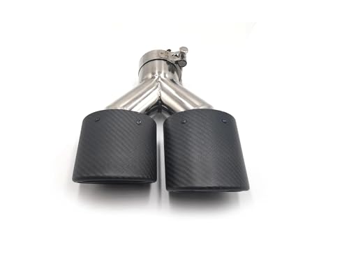 Escape de coche de 2 piezas con puntas de fibra de carbono estilo Y 3