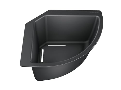 BLANCO Eck-Schale | Kunststoff schwarz | 215 x 215 mm | Passend zu allen Granitspüle aus SILGRANIT-Spülen | [21 5x21 5x10 8 cm]