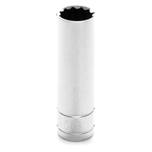 Image of Performance Tool W32620 1 /2 in. Drive 5 /8 in. 12-Point Deep Socket | Chrome vanadium steel resists corrosion. Recessed edges reduce fastener rounding. Large size stamping