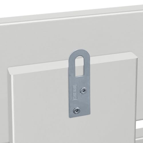 DHOME Cabecero de Madera reciclada DM Estilo Palet Horizontal Cama Palets Herrajes incluidos (135cm, Blanco sólido)