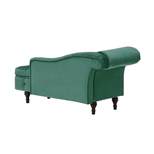 Image of Velvet Chaise Lounge Box Storage for Bedroom, Livingroom (Green)