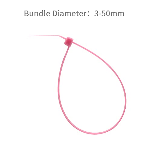 XINGO Pink Cable Ties Pack of 500, 200mm x 3.6mm, Premium Nylon Durable Zip Ties - Image 4