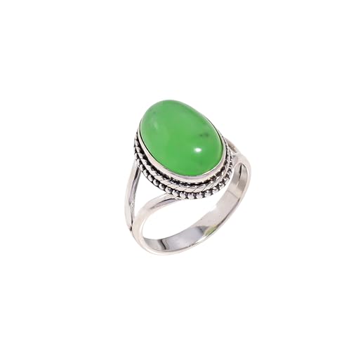 Natural Green Onyx stone 925 Sterling Silver Handmade Statement Promise Ring Jewelry Gift for Wife Girlfriend (11)