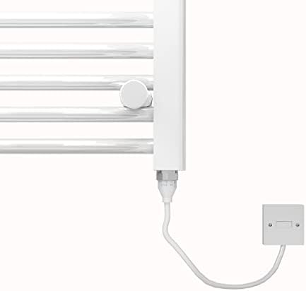 Warmehaus 250w Electric Heated Towel Rail Radiator Warmer 1100 x 500mm Bathroom Electric Towel Radiator Rad White Straight Towel Warmer