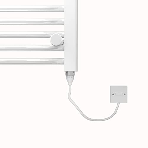 Warmehaus 250w Electric Heated Towel Rail Radiator Warmer 1100 x 500mm Bathroom Electric Towel Radiator Rad White Straight Towel Warmer