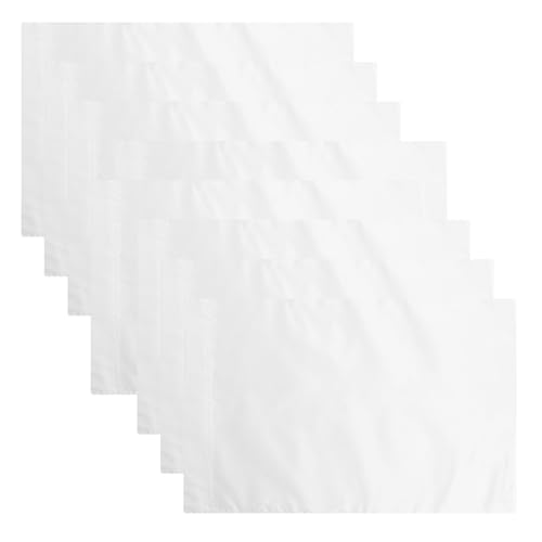 Drapeaux de jardin vierges installation facile lot de 8 polyester blanc