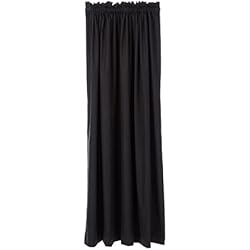 Cortinas Termicas Amazon Amazon Basics - Cortinas opacas con aislamiento térmico y alzapaños, 1 unidad, 135 x 244 cm, Negro