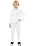 para niño Traje Blanco\"White Knight\" para niño - Traje infantil completo, americana, pantalon y corbata en color blanco, calidad de tejido (6-8 años)
