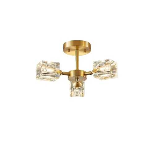 Lustre en cristal dorure laiton pour illuminer un salon avec raffinement