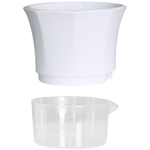 Angoily Pot de Fleurs à Arrosage Automatique Transparent en Plastique Grand Format Pot Décoratif pour Plantes D’Intérieur Réserve D’Eau Système D’Arrosage Autonome pour Entretien