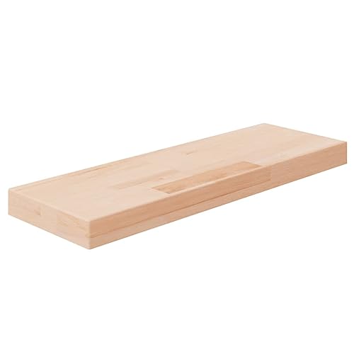 Mimdixy Estantería flotante de 60 x 20 x 4 cm, madera maciza de roble sin tratar para dormitorio, cocina, oficina