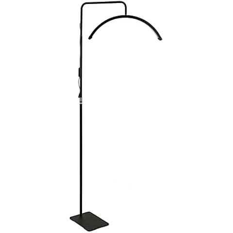 LED Floor Lamp for Eyelash Extension, Dimmable Half Moon Lash Light with Phone Holder & Adjustable Height, Esthetician Standing Lamp for Beauty Salon, Lashes, Craft, Reading, Nail Tech(#3) Cover