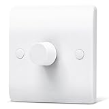 LED Dimmer Switch for Dimmable LED/Halogen/Incandescent Lights Trailing Edge Dimmer Switches Rotary Push On/Off, 1 Gang, 1Way/2 Way, 3-100 Watts