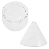 Baluue Copa de Cóctel Creativa de Vidrio Borosilicato Transparente, Tamaño Pequeño 10.4x10.4x9.5 Cm, Base Triangular para Enfriar, Vaso Redondo para Bar y Hogar, Vaso para Beber Cocktail