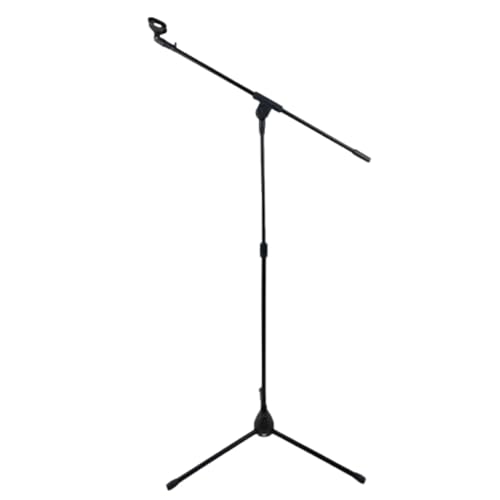 Leona Co Microphone Stand, Tripod Boom Mic Stand with Non-Slip Mic Clip Holders, Foldable Adjustable Mic Stand for Singing, Karaoke, Stage and Outdoor Activities