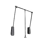 Emuca - Hang pull down wardrobe rail lift wall-mounted, adjustable width 600-83mm (23,6-32,6 inch), Black, Steel and Plastic